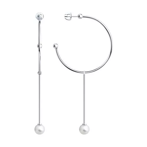 Серьги из серебра с жемчугом