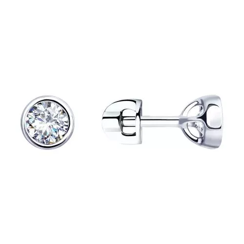 Серьги из серебра с фианитами