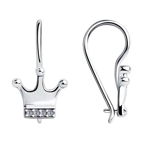 Серьги из серебра с фианитами