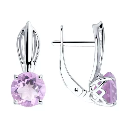 Серьги из серебра с аметистами