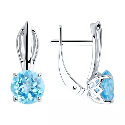 Серьги из серебра с топазами