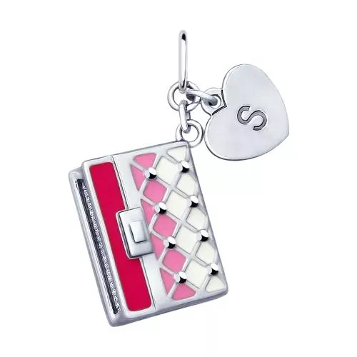 Подвеска из серебра с эмалью «Сумочка»