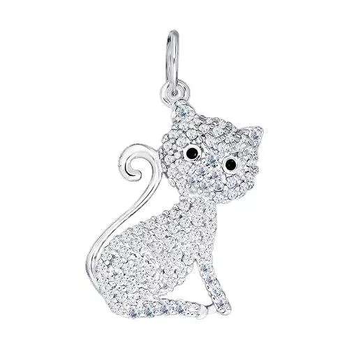 Подвеска «Кошка» с фианитами