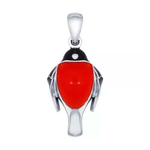 Подвеска «Снегирь» из серебра