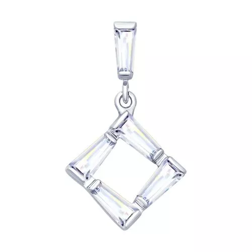 Подвеска из серебра с фианитами