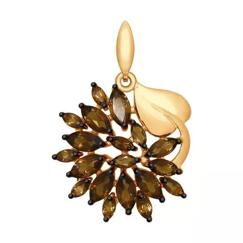 Подвеска из серебра с раухтопазами