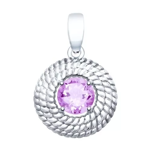Подвеска из серебра с аметистом