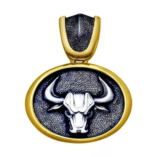 Подвеска «Знак зодиака Телец» из золочёного серебра