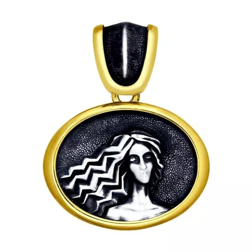 Подвеска «Знак зодиака Дева» из золочёного серебра