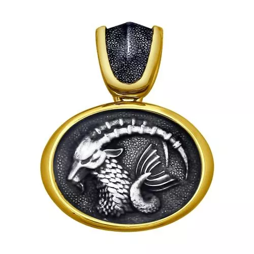 Подвеска «Знак зодиака Козерог» из золочёного серебра