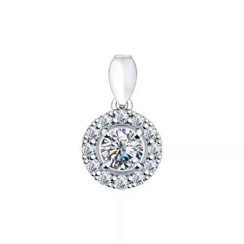 Подвеска из серебра с фианитами