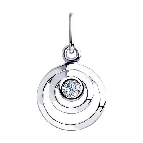 Подвеска из серебра с фианитом