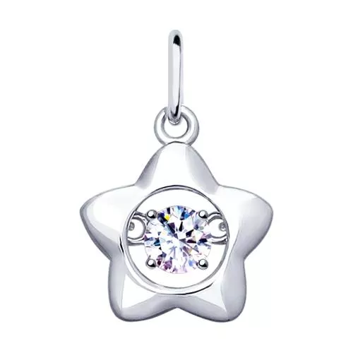 Подвеска из серебра с фианитом