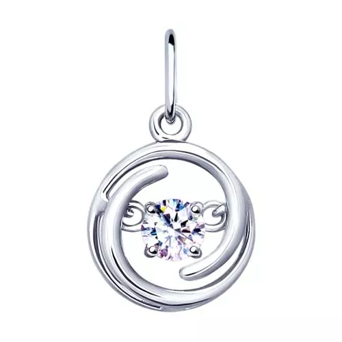 Подвеска из серебра с фианитом