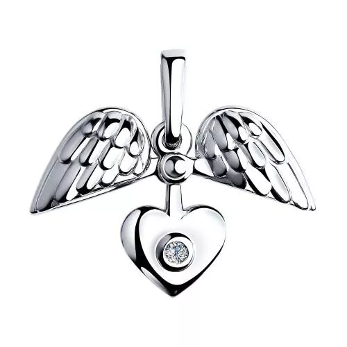 Подвеска из серебра с бриллиантом