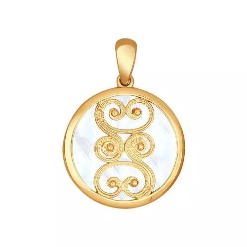 Подвеска из серебра с белым перламутром