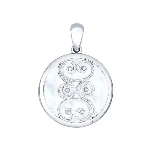 Подвеска из серебра с белым перламутром