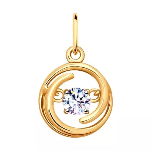 Подвеска из серебра с фианитом