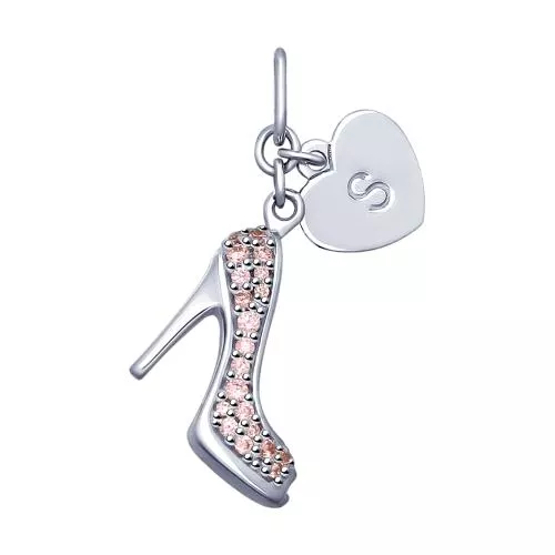 Серебряная подвеска-туфелька