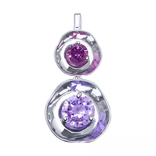 Подвеска из серебра с фианитами