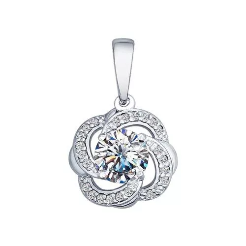 Подвеска из серебра с фианитами и Swarovski Zirconia