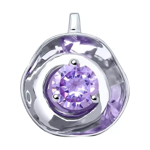 Подвеска из серебра с фианитом