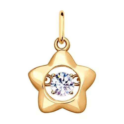 Подвеска из серебра с фианитом