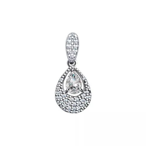 Подвеска из серебра с фианитами