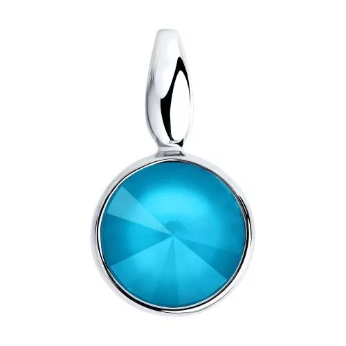 Подвеска из серебра с голубым кристаллом Swarovski