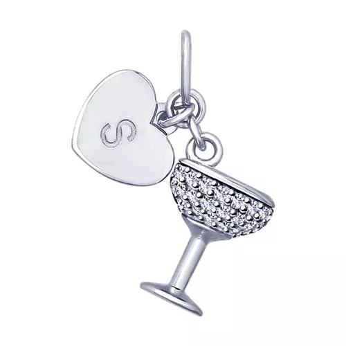 Подвеска из серебра с фианитами