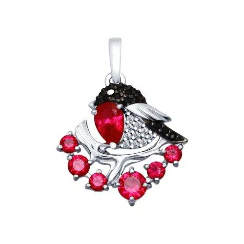 Подвеска «Снегирь» из серебра