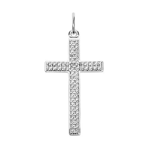 Крест из серебра с фианитами