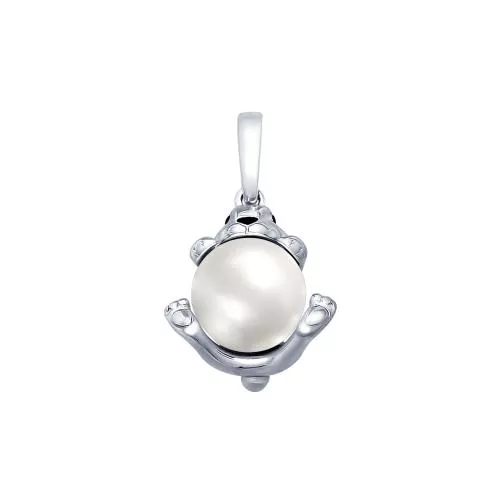 Подвеска «Зайчик» с жемчугом