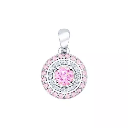 Подвеска из серебра с розовыми фианитами