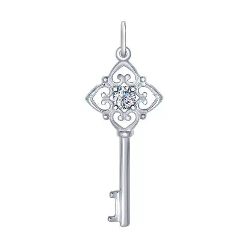 Подвеска в виде ключа с фианитом