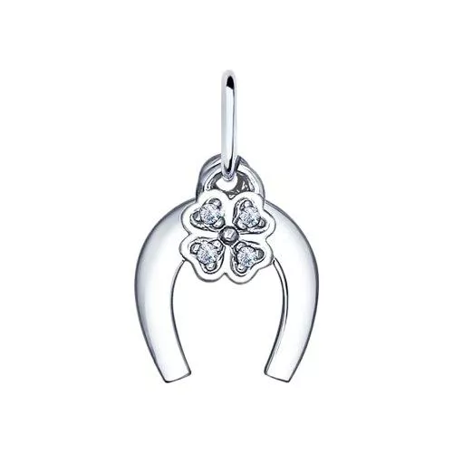 Подвеска «Подкова» из серебра с фианитами