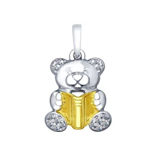 Подвеска «Мишка» с фианитами