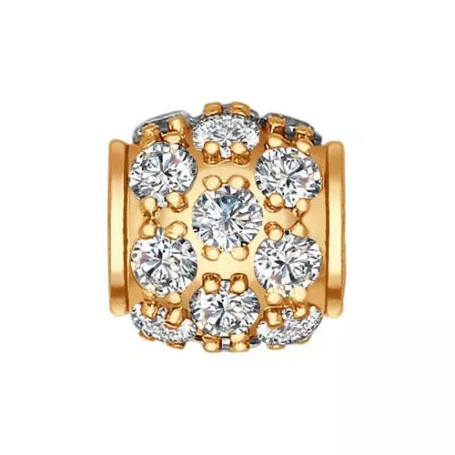 Подвеска-шарм из золочёного серебра с фианитами