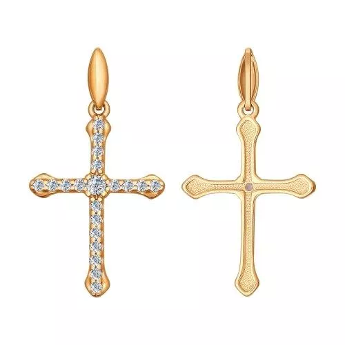 Подвеска из золочёного серебра с фианитами