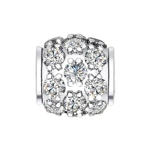 Подвеска-шарм из серебра с фианитами