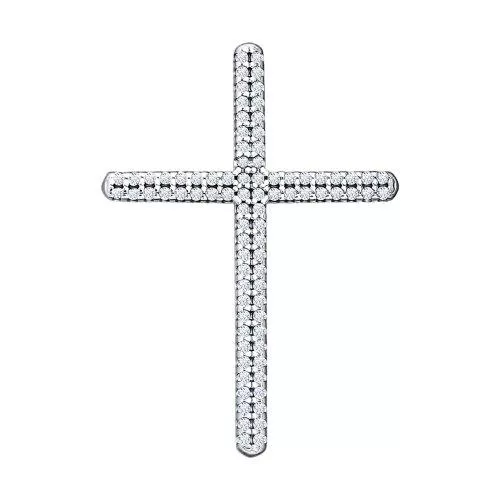 Крест из серебра с фианитами