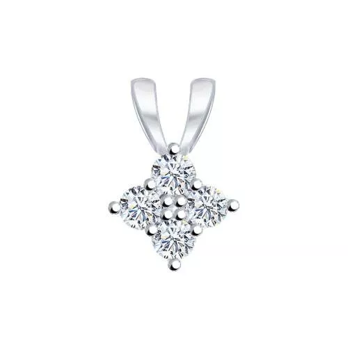 Подвеска из серебра с фианитами