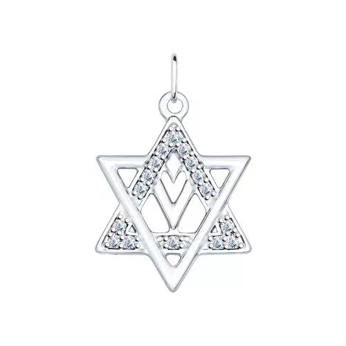 Подвеска из серебра с фианитами