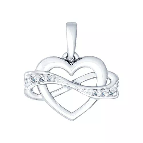 Подвеска из серебра с фианитами