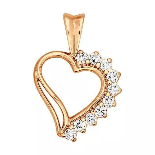 Подвеска «Сердце» из золочёного серебра