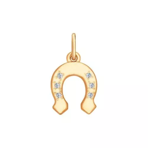 Подвеска в виде подковы с фианитами