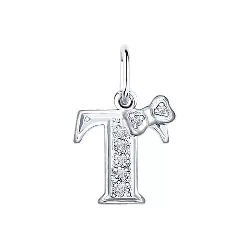 Серебряная подвеска-буква «Т»