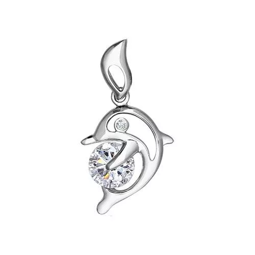 Подвеска из родированного серебра «Дельфин»