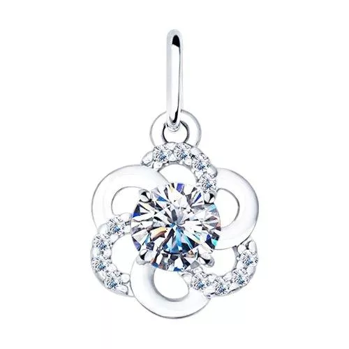 Подвеска из серебра с фианитами