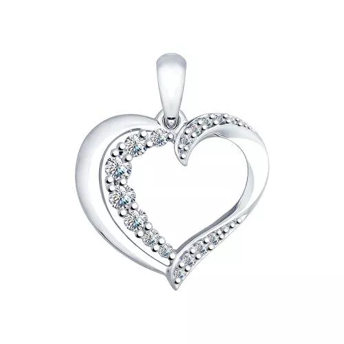 Подвеска из серебра с фианитами